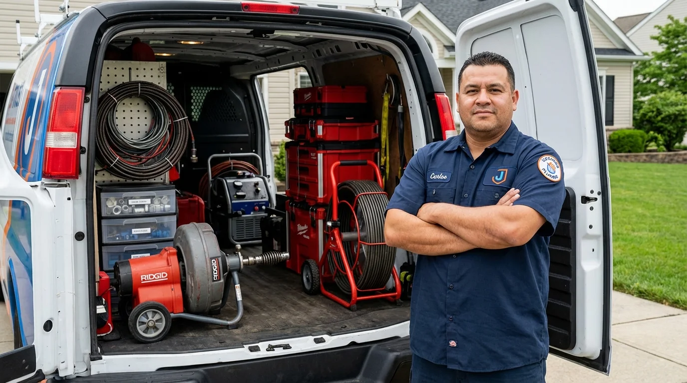 Professional drain cleaning equipment and Johns Plumbing LLC plumber in Logan